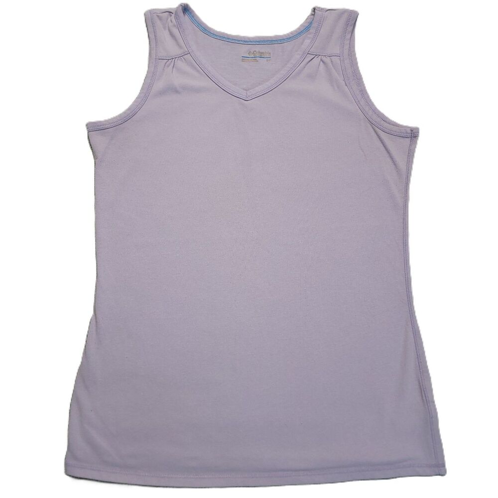 Columbia Tank Top Womens S Lavender Purple V Neck Stretch Performance Top
